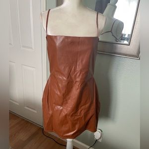 Faux Leather Mini Dress
